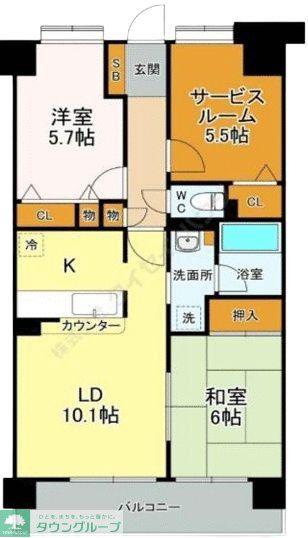リベルテ戸田(2SLDK/2階)の間取り写真