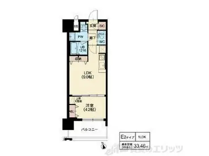 リッツ新大阪プレミアム(1LDK/5階)の間取り写真