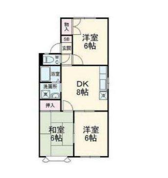 クレスト藤沢弐番館(3DK/1階)の間取り写真