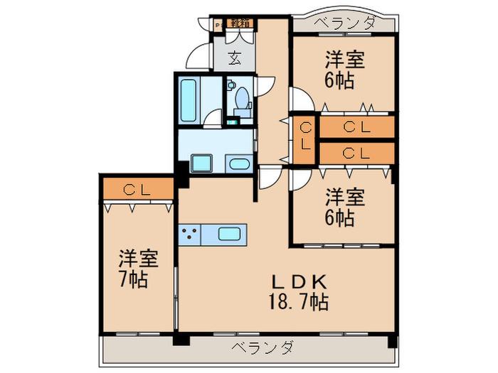 ガゾンドコリーヌ63(3LDK/3階)の間取り写真