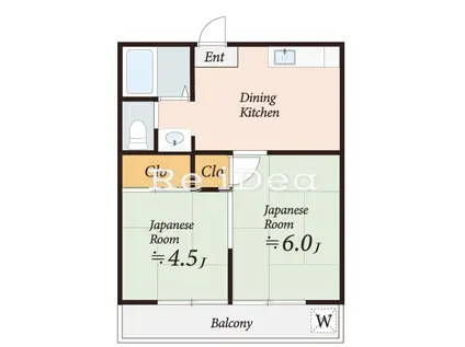 サニーハウス(2DK/1階)の間取り写真