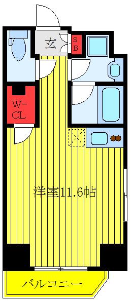 スパシエベレーザ大山(ワンルーム/6階)の間取り写真