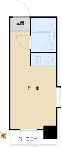 パレドール文京第3(ワンルーム/5階)の間取り写真