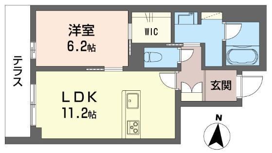 クレストタウン常盤(1LDK/1階)の間取り写真