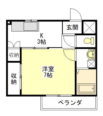 プレジール(1K/2階)の間取り写真