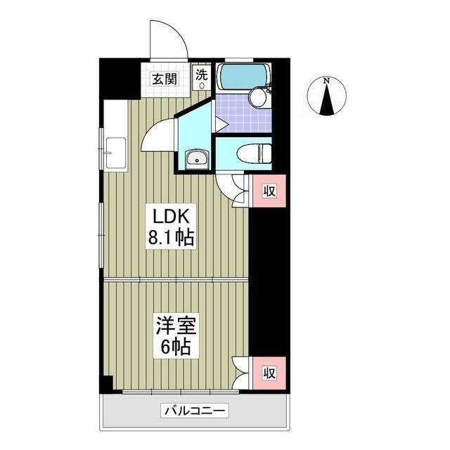 只見ハイツ(1LDK/2階)の間取り写真