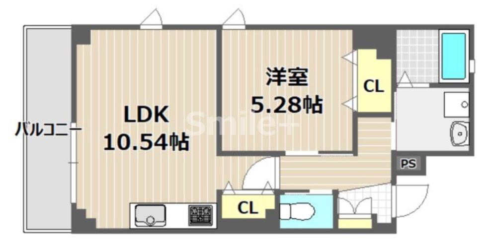アドバンスM(1LDK/5階)の間取り写真