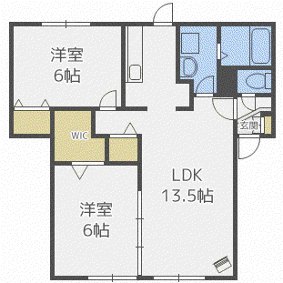 コルナス(2LDK/1階)の間取り写真