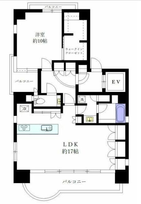 コリーヌ代官山(1LDK/8階)の間取り写真