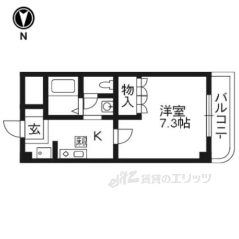 メゾンドソレイユⅡ(1K/2階)の間取り写真