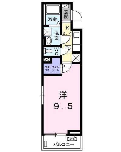 フェリチータ成田(1K/1階)の間取り写真
