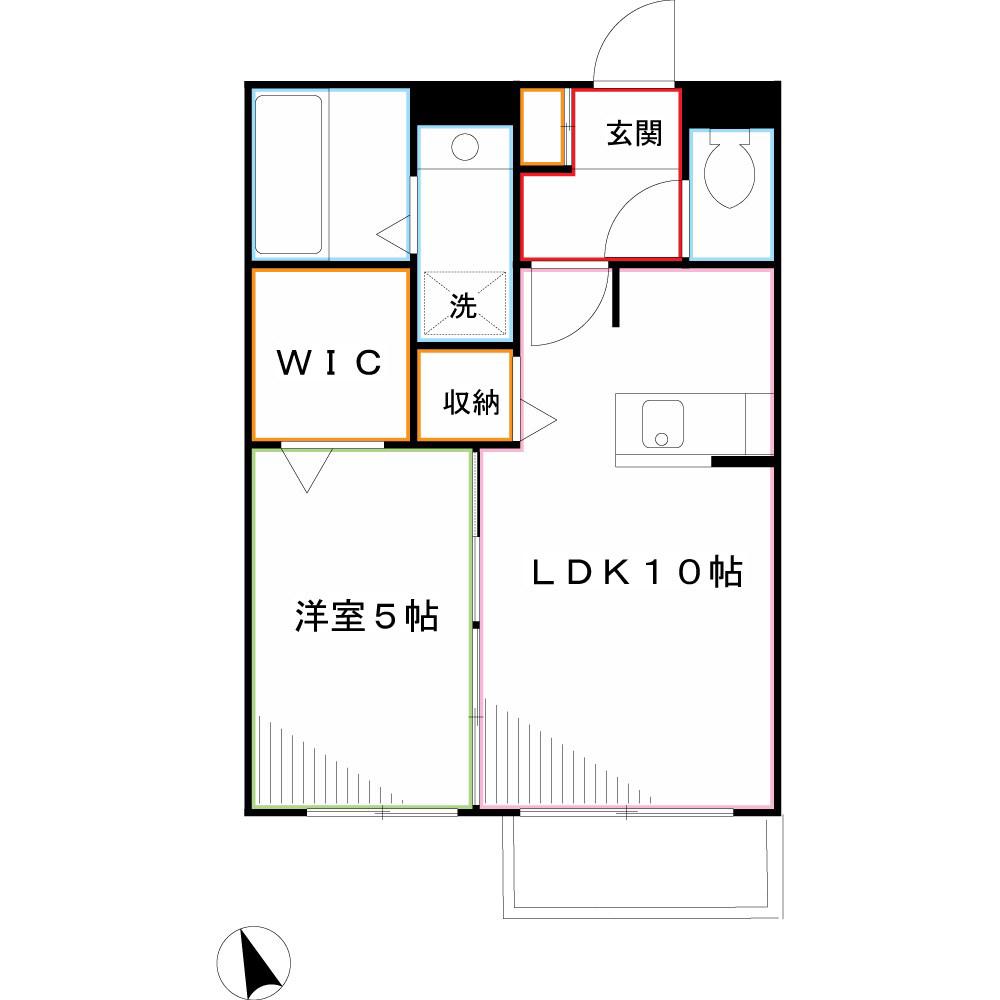 サンフィーロ(1LDK/1階)の間取り写真