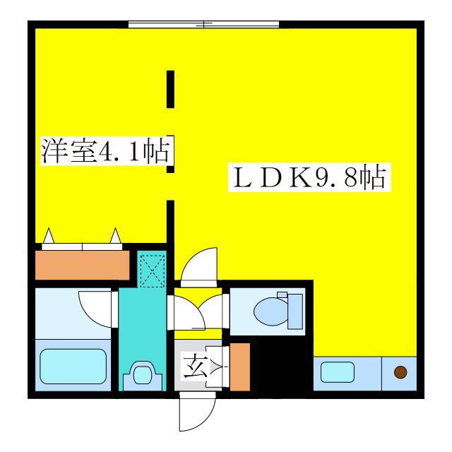 ノースバレー(1LDK/2階)の間取り写真