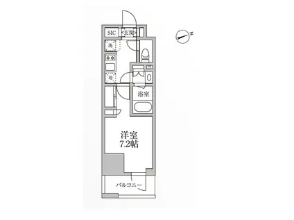 RESIDIA新御徒町II(1K/5階)の間取り写真