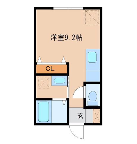 VILLA NICE(ワンルーム/2階)の間取り写真