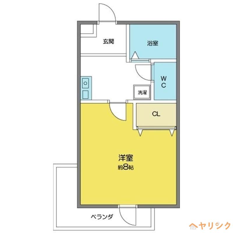 クレドール望が丘(1K/1階)の間取り写真