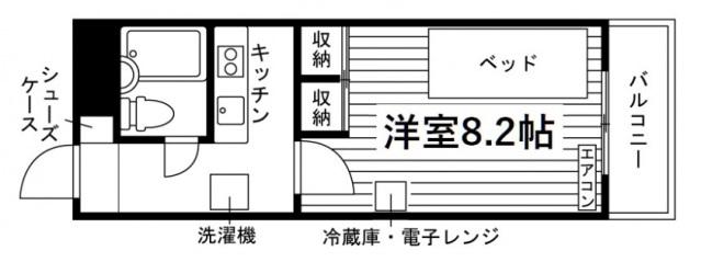 J-015(1K/1階)の間取り写真
