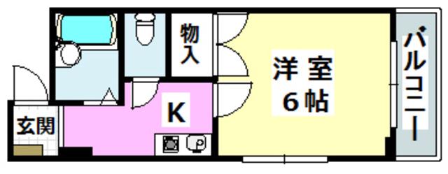 宮元七番館(1K/3階)の間取り写真