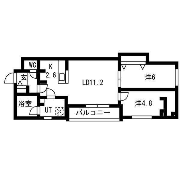 LUCE SOLARE発寒(2LDK/4階)の間取り写真