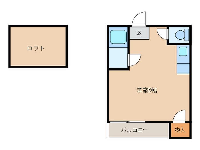 アネックス吉塚(ワンルーム/2階)の間取り写真