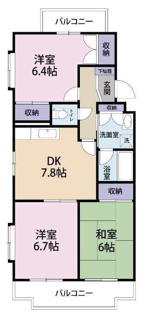 ユートピア21(3DK/1階)の間取り写真