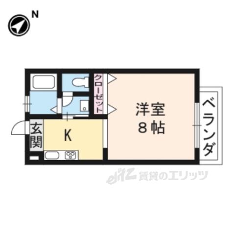 サンアベニュー瀬田(1K/1階)の間取り写真