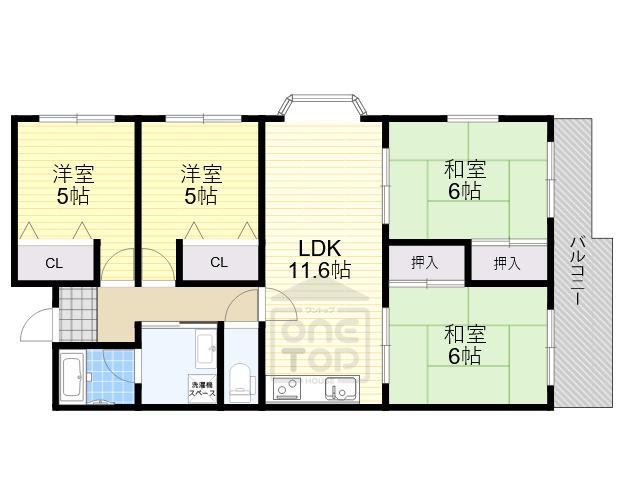 サンガーデン茨木(4LDK/3階)の間取り写真