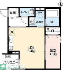 CRASTINE大杉(1LDK/2階)の間取り写真
