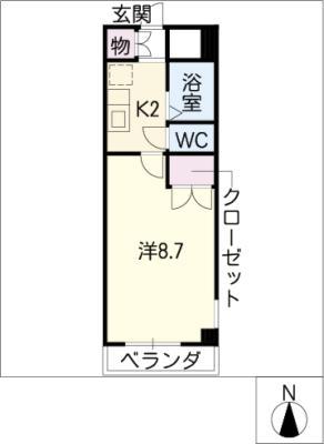 S-STAGE5TH(1K/2階)の間取り写真