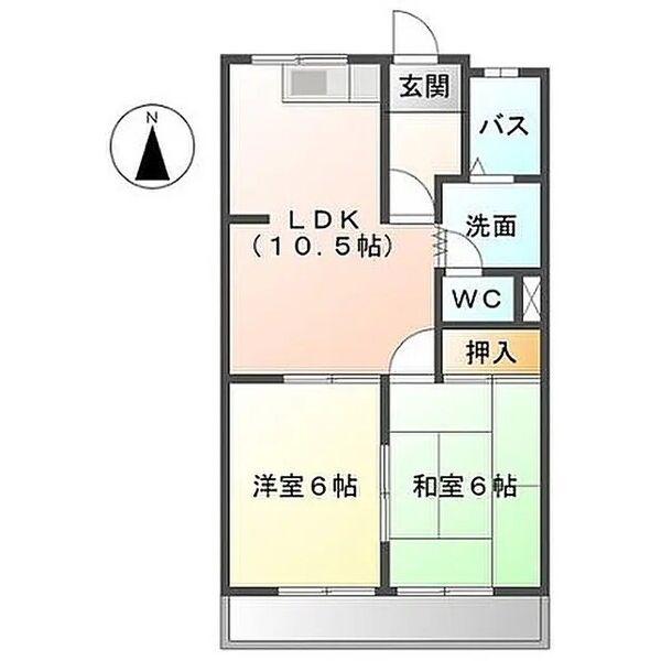 ニューハイムIII(2LDK/3階)の間取り写真
