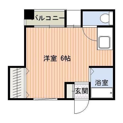 スプリングハイツ中洲(ワンルーム/2階)の間取り写真