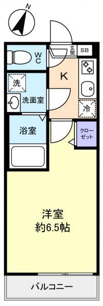 ウィンメゾン薬園台(1K/1階)の間取り写真