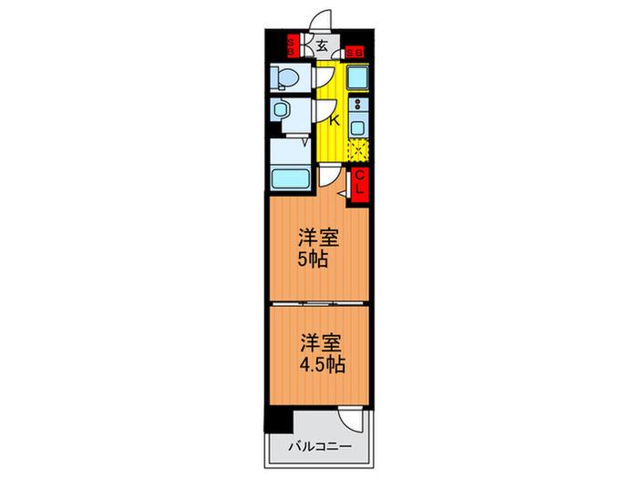 LUXENA KADOMA(2K/15階)の間取り写真
