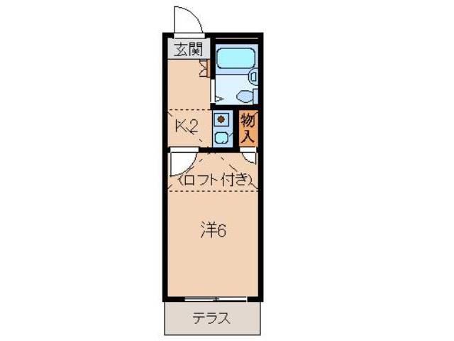 梶取アパート(1K/1階)の間取り写真