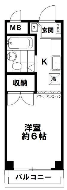 恵マンション(1K/2階)の間取り写真