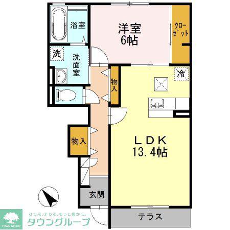 フォレスト(1LDK/1階)の間取り写真