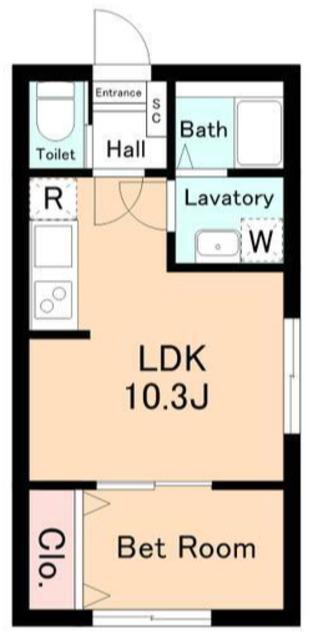 MAISON DE RIO(1LDK/2階)の間取り写真