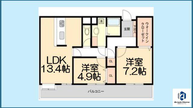 サムティレジデンス東山公園(2LDK/4階)の間取り写真