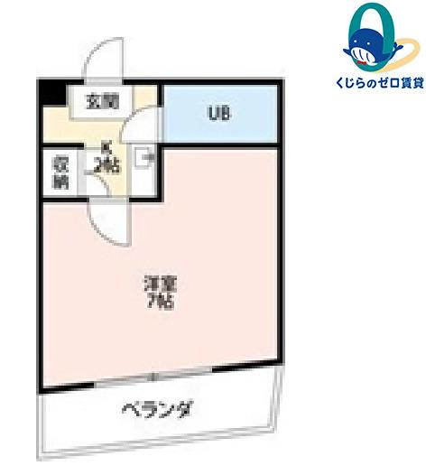 ハウザー金山(1K/4階)の間取り写真