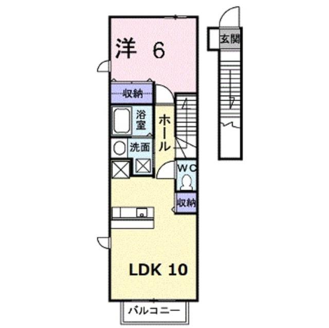 グランデュール城北K(1LDK/2階)の間取り写真