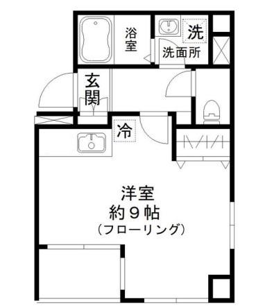 K2恩賜公園(ワンルーム/2階)の間取り写真