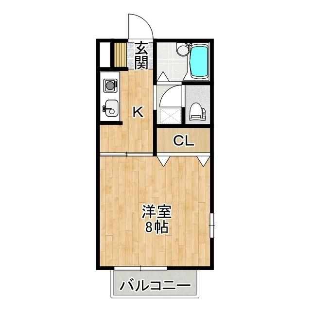 クレールハイム(1K/2階)の間取り写真