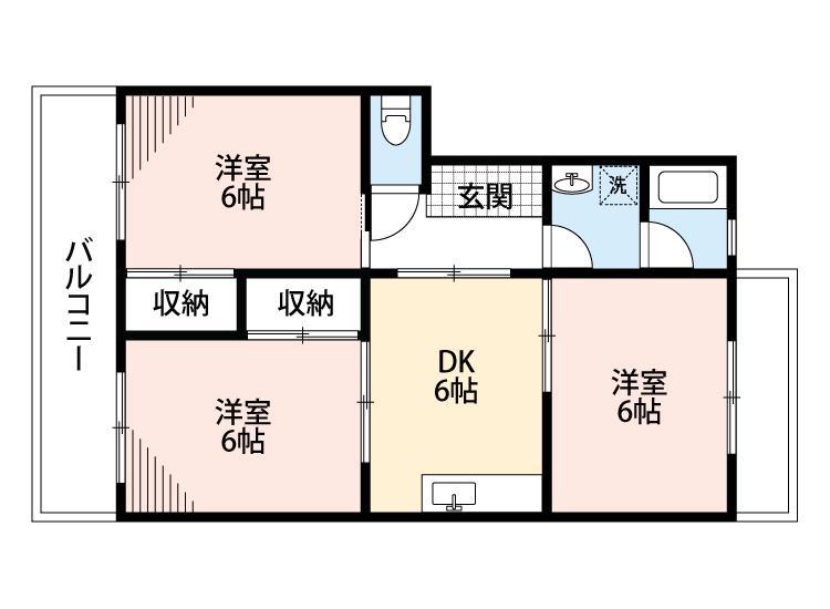 ベルテ稲垣(2LDK/1階)の間取り写真