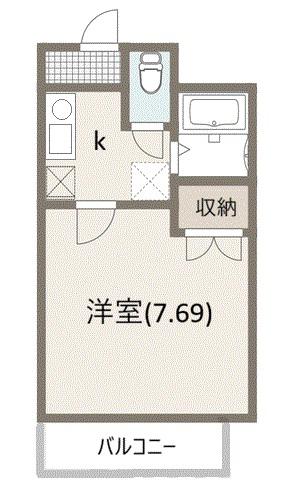 セレーブル長久手(1K/2階)の間取り写真
