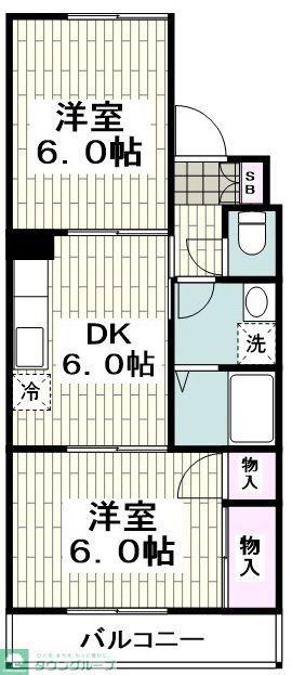メゾンパサニア(2DK/1階)の間取り写真