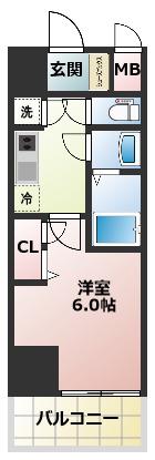 DIMUS新大阪(1K/4階)の間取り写真