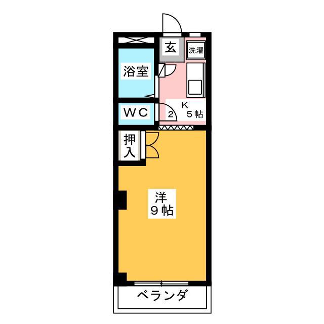 シャトルI(1K/4階)の間取り写真