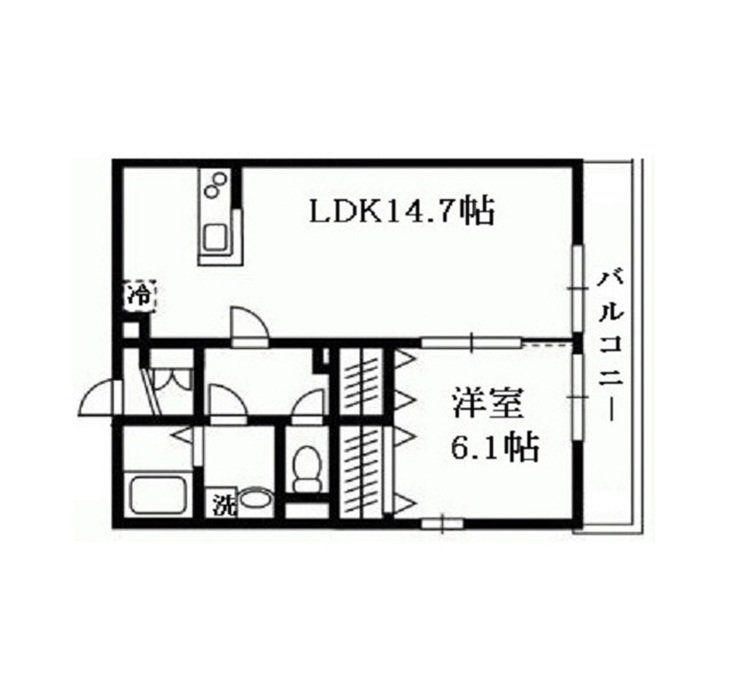 グランドソレイユ(1LDK/2階)の間取り写真