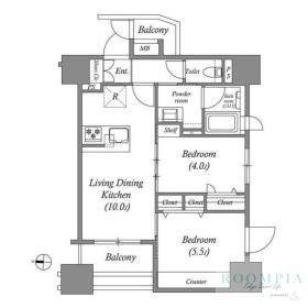 ACP RESIDENCE 中野新橋(2LDK/2階)の間取り写真