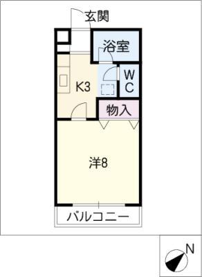 ニューシャトレー近藤(1K/2階)の間取り写真
